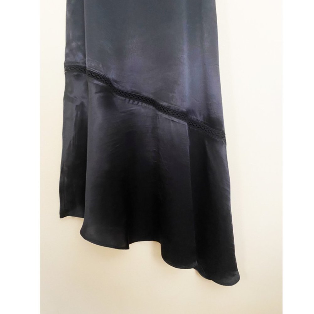 NWT WOMENS ASYMMETRIC, SOFT,  SLIP BLACK DRESS S - Picture 6 of 7